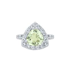 Inel argint 925 cu ametist verde si topaz alb [1]